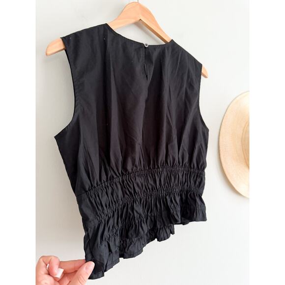 J.Crew | NWT Hyacinth top in cotton poplin in Black | Sz S - Picture 6 of 7